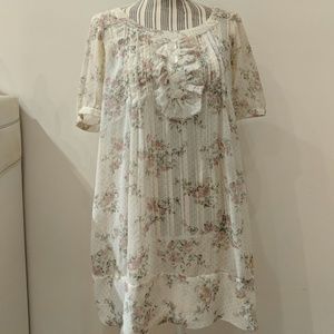 Sheer floral dot rose dress babydoll